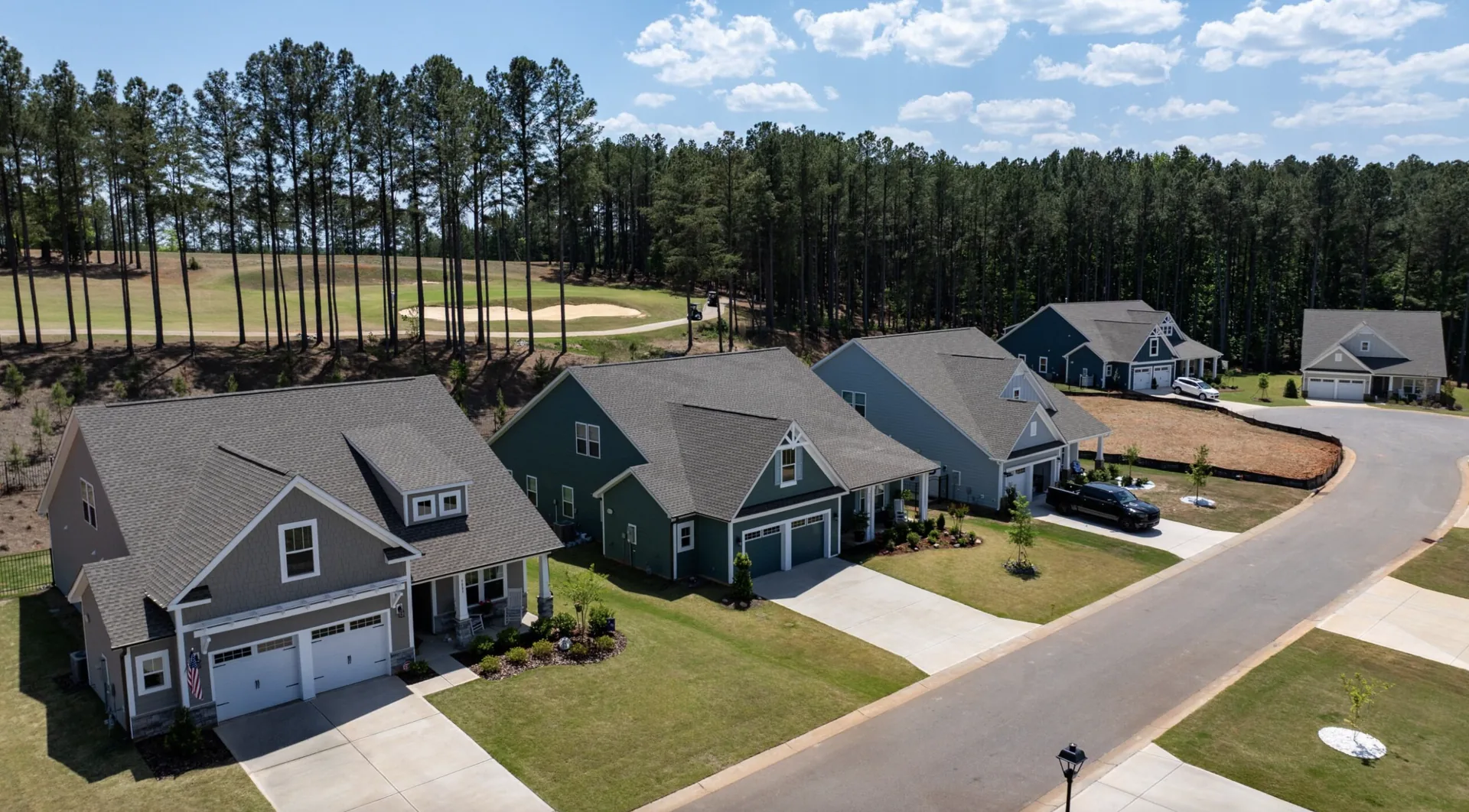 Semi-custom homes on golf course lots at Edgewater