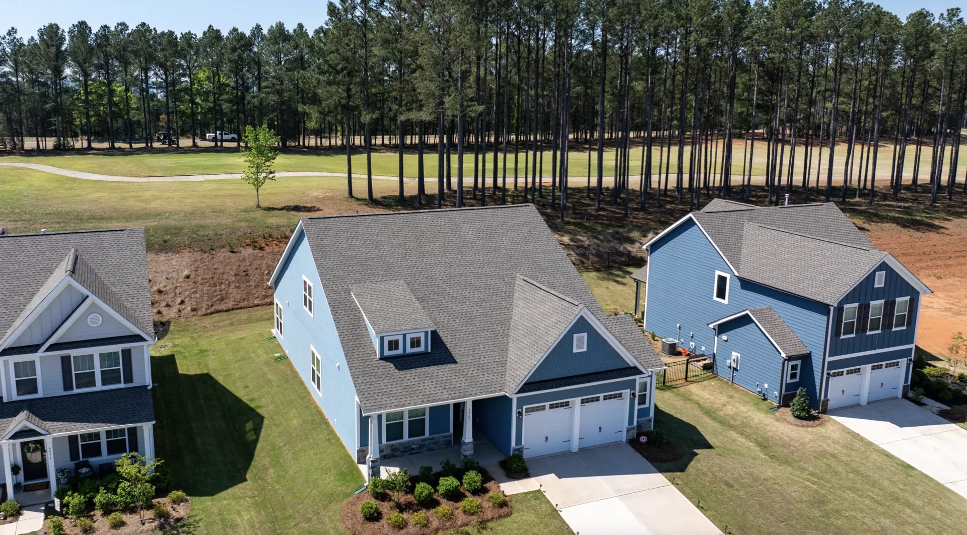 Semi-custom homes in The Links with golf course frontage