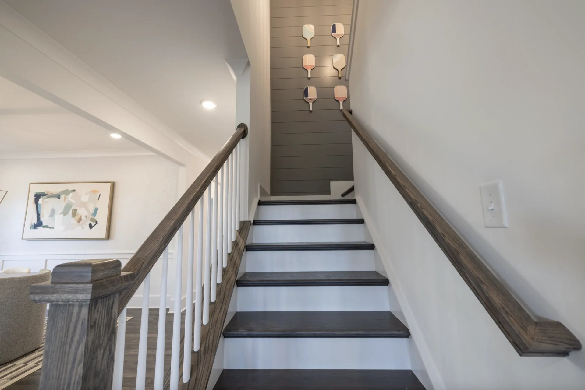 Hardwood staircase in the Montcrest 1755