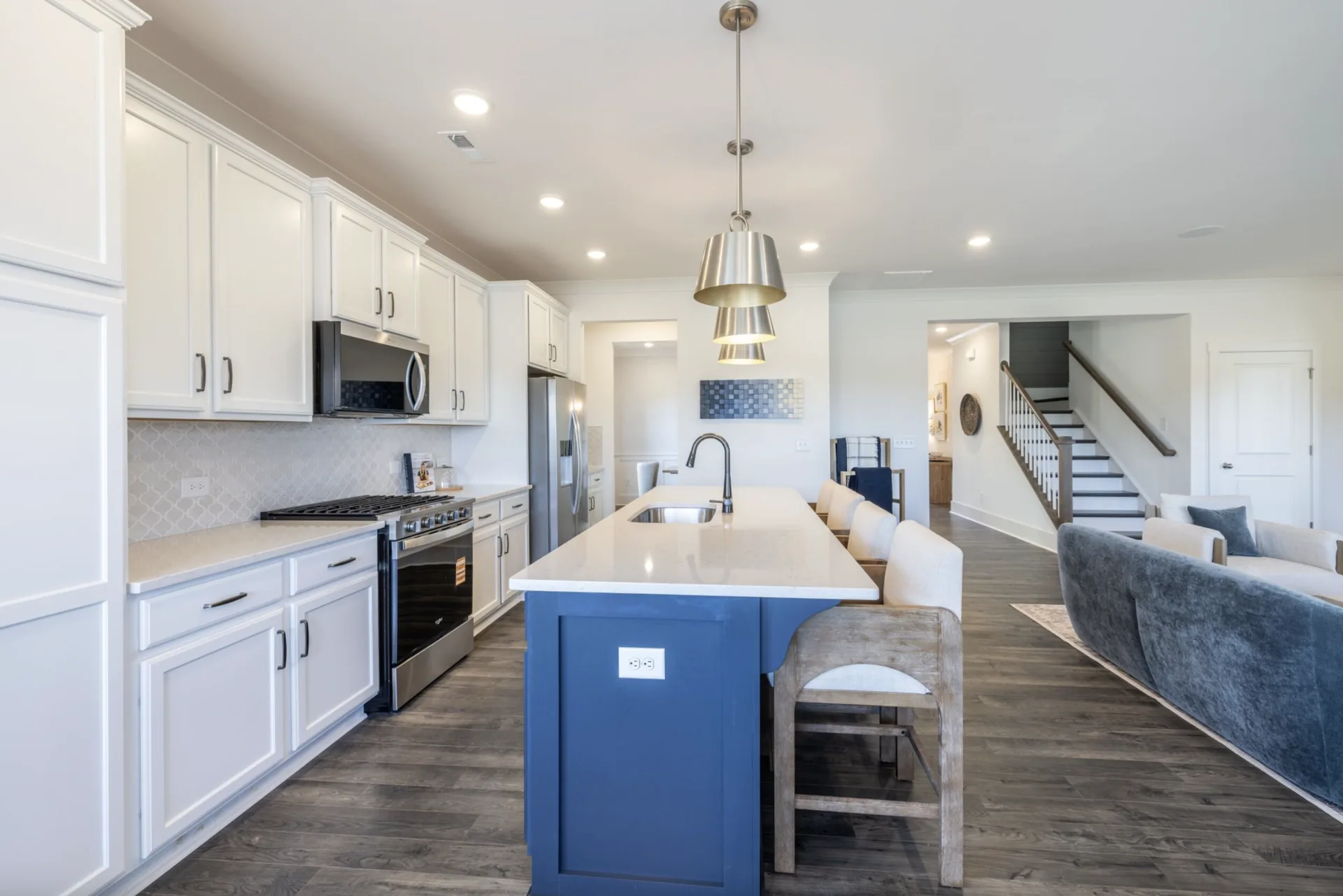 Kitchen cabinetry and lighting in the Montcrest 1755
