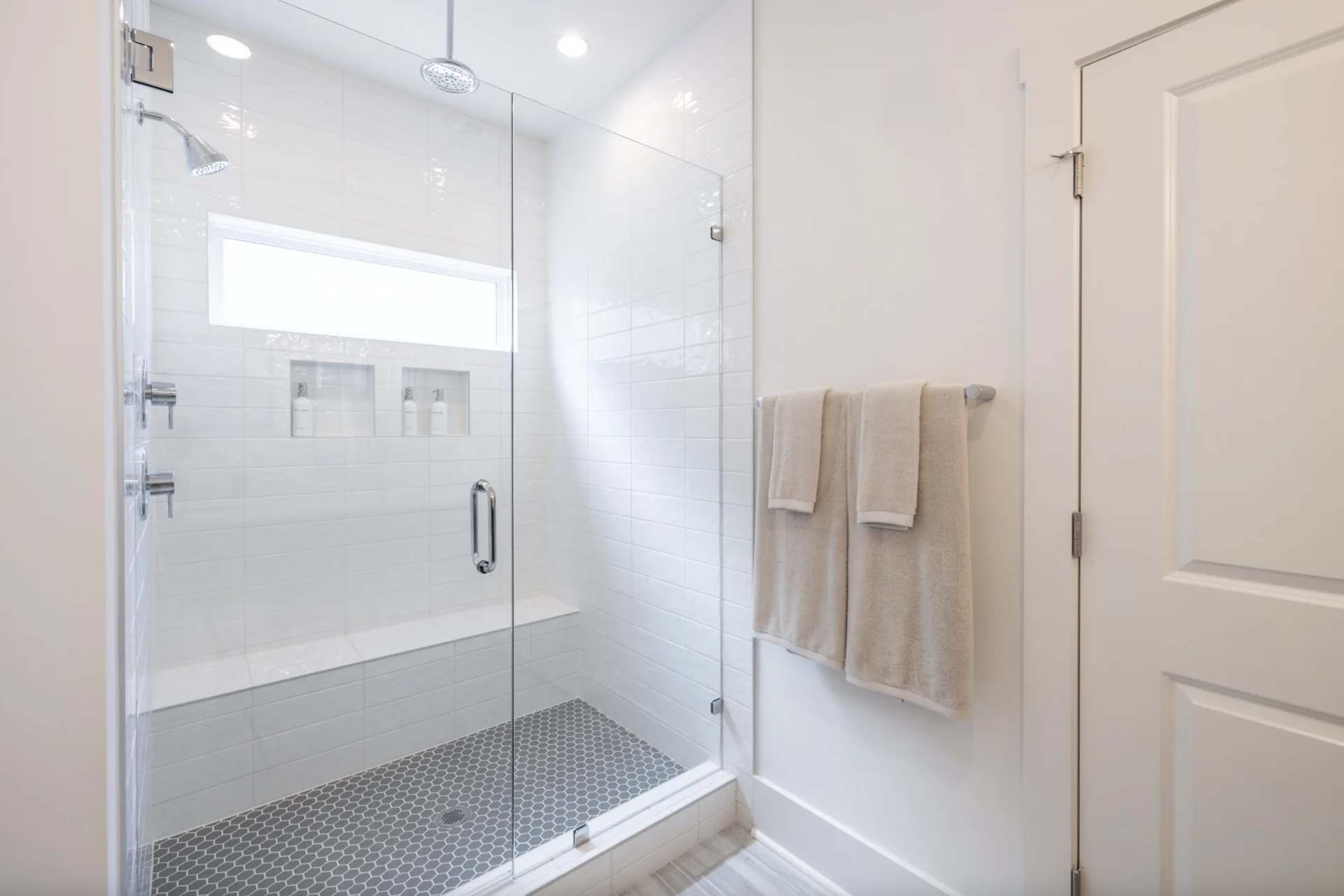 Luxury shower in the primary bath of the Montcrest 1755
