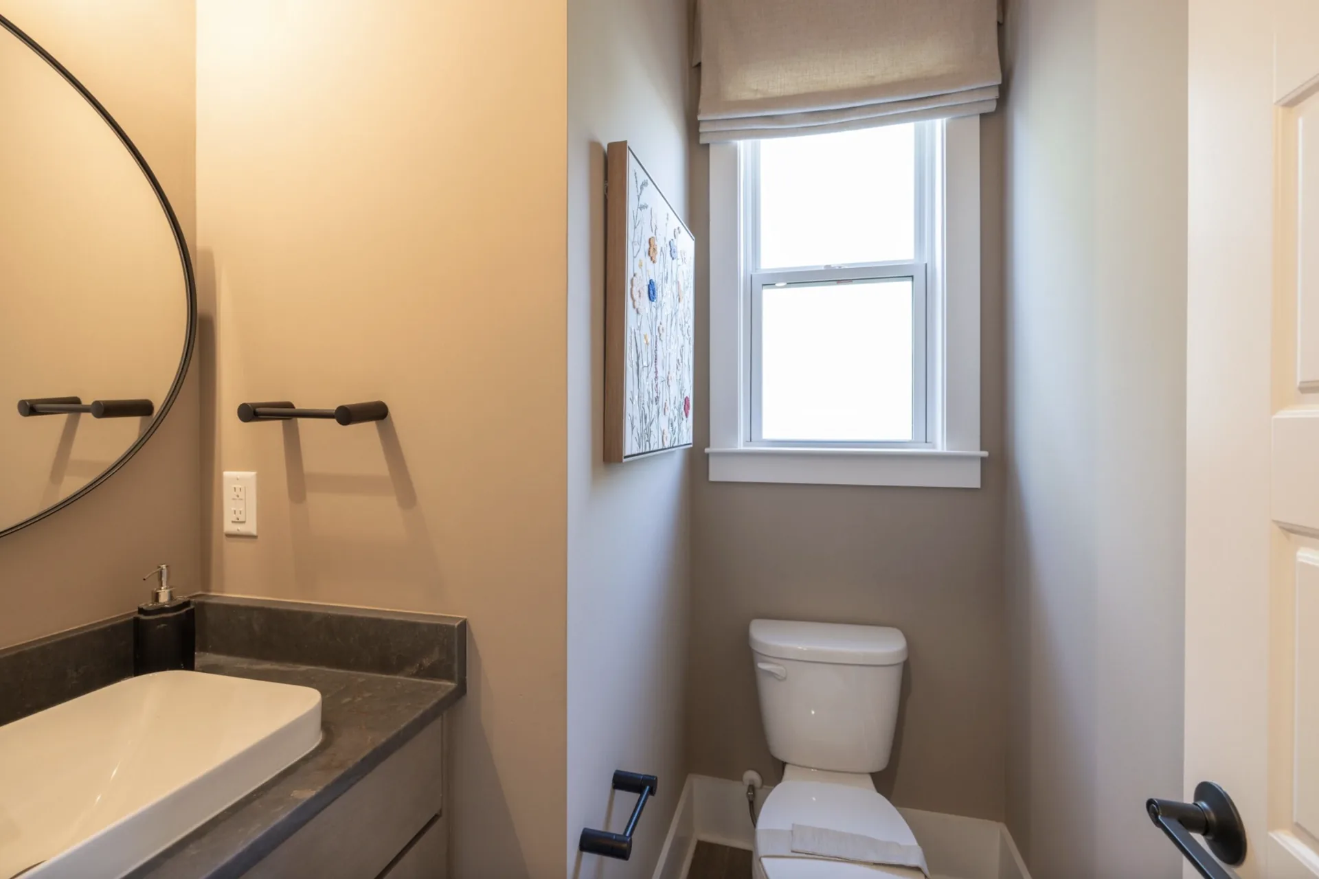 Half bath with vessel sink in the Winslow